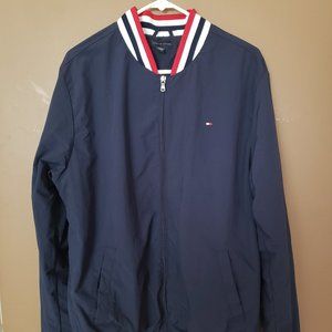 Tommy Hilger Blue Bomber Jacket Size Large - Gently Used
